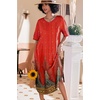 image:imageEkouaer Nightgowns for Women Long Nightgown Plus Size Moo Moos House Dress  Color Block Sleep Dress Short Sleeve Sleepwear V Neck Loungewear Oversized Lounge Dress M5XL Daily Wear Sleep HomePeacock Feather