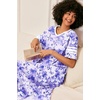 image:imageEkouaer Nightgowns for Women Long Nightgown Plus Size Moo Moos House Dress  Color Block Sleep Dress Short Sleeve Sleepwear V Neck Loungewear Oversized Lounge Dress M5XL Daily Wear Sleep HomePurple Watercolor Flowers