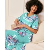 image:imageEkouaer Nightgowns for Women Long Nightgown Plus Size Moo Moos House Dress  Color Block Sleep Dress Short Sleeve Sleepwear V Neck Loungewear Oversized Lounge Dress M5XL Daily Wear Sleep HomeBlue Floral