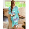 image:imageEkouaer Nightgowns for Women Long Nightgown Plus Size Moo Moos House Dress  Color Block Sleep Dress Short Sleeve Sleepwear V Neck Loungewear Oversized Lounge Dress M5XL Daily Wear Sleep HomeBlue Floral