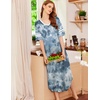 image:imageEkouaer Nightgowns for Women Long Nightgown Plus Size Moo Moos House Dress  Color Block Sleep Dress Short Sleeve Sleepwear V Neck Loungewear Oversized Lounge Dress M5XL Daily Wear Sleep HomeGrey Tie Dye