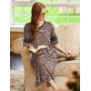 image:imageEkouaer Nightgowns for Women Long Nightgown Plus Size Moo Moos House Dress  Color Block Sleep Dress Short Sleeve Sleepwear V Neck Loungewear Oversized Lounge Dress M5XL Daily Wear Sleep HomeBrown Leopard Print