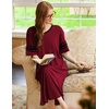 image:imageEkouaer Nightgowns for Women Long Nightgown Plus Size Moo Moos House Dress  Color Block Sleep Dress Short Sleeve Sleepwear V Neck Loungewear Oversized Lounge Dress M5XL Daily Wear Sleep HomeWine Red