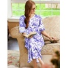 image:imageEkouaer Nightgowns for Women Long Nightgown Plus Size Moo Moos House Dress  Color Block Sleep Dress Short Sleeve Sleepwear V Neck Loungewear Oversized Lounge Dress M5XL Daily Wear Sleep HomePurple Watercolor Flowers