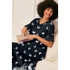 image:imageEkouaer Nightgowns for Women Long Nightgown Plus Size Moo Moos House Dress  Color Block Sleep Dress Short Sleeve Sleepwear V Neck Loungewear Oversized Lounge Dress M5XL Daily Wear Sleep HomeBlack Butterfly