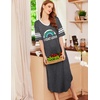 image:imageEkouaer Nightgowns for Women Long Nightgown Plus Size Moo Moos House Dress  Color Block Sleep Dress Short Sleeve Sleepwear V Neck Loungewear Oversized Lounge Dress M5XL Daily Wear Sleep HomeGrey Rainbow