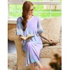 image:imageEkouaer Nightgowns for Women Long Nightgown Plus Size Moo Moos House Dress  Color Block Sleep Dress Short Sleeve Sleepwear V Neck Loungewear Oversized Lounge Dress M5XL Daily Wear Sleep HomePurple Tie Dye