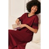 image:imageEkouaer Nightgowns for Women Long Nightgown Plus Size Moo Moos House Dress  Color Block Sleep Dress Short Sleeve Sleepwear V Neck Loungewear Oversized Lounge Dress M5XL Daily Wear Sleep HomeWine Red