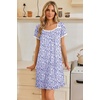 image:imageEkouaer Nightgowns for Women Short Sleeve Night Gowns Button Sleep Shirts  Short Sleeve Moo Moos with Pockets Lace Trim Sleep Dress Ruffles Night Dress Sweet Sleepwear Daily Sleep Garden DatePurple Flowers