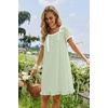 image:imageEkouaer Nightgowns for Women Short Sleeve Night Gowns Button Sleep Shirts  Short Sleeve Moo Moos with Pockets Lace Trim Sleep Dress Ruffles Night Dress Sweet Sleepwear Daily Sleep Garden DateLight Green