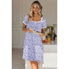 image:imageEkouaer Nightgowns for Women Short Sleeve Night Gowns Button Sleep Shirts  Short Sleeve Moo Moos with Pockets Lace Trim Sleep Dress Ruffles Night Dress Sweet Sleepwear Daily Sleep Garden DatePurple Flowers