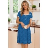 image:imageEkouaer Nightgowns for Women Short Sleeve Night Gowns Button Sleep Shirts  Short Sleeve Moo Moos with Pockets Lace Trim Sleep Dress Ruffles Night Dress Sweet Sleepwear Daily Sleep Garden DateBlue Dog Footprints
