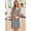 image:imageEkouaer Nightgowns for Women Short Sleeve Night Gowns Button Sleep Shirts  Short Sleeve Moo Moos with Pockets Lace Trim Sleep Dress Ruffles Night Dress Sweet Sleepwear Daily Sleep Garden DateBlack Floral