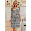 image:imageEkouaer Nightgowns for Women Short Sleeve Night Gowns Button Sleep Shirts  Short Sleeve Moo Moos with Pockets Lace Trim Sleep Dress Ruffles Night Dress Sweet Sleepwear Daily Sleep Garden DateBlack Floral