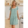 image:imageEkouaer Nightgowns for Women Short Sleeve Night Gowns Button Sleep Shirts  Short Sleeve Moo Moos with Pockets Lace Trim Sleep Dress Ruffles Night Dress Sweet Sleepwear Daily Sleep Garden DateGreen Floral