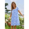 image:imageEkouaer Nightgowns for Women Short Sleeve Night Gowns Button Sleep Shirts  Short Sleeve Moo Moos with Pockets Lace Trim Sleep Dress Ruffles Night Dress Sweet Sleepwear Daily Sleep Garden DateBlue Pigeon
