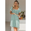 image:imageEkouaer Nightgowns for Women Short Sleeve Night Gowns Button Sleep Shirts  Short Sleeve Moo Moos with Pockets Lace Trim Sleep Dress Ruffles Night Dress Sweet Sleepwear Daily Sleep Garden DateGreen Floral