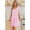 image:imageEkouaer Nightgowns for Women Short Sleeve Night Gowns Button Sleep Shirts  Short Sleeve Moo Moos with Pockets Lace Trim Sleep Dress Ruffles Night Dress Sweet Sleepwear Daily Sleep Garden DatePink Floral