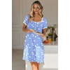 image:imageEkouaer Nightgowns for Women Short Sleeve Night Gowns Button Sleep Shirts  Short Sleeve Moo Moos with Pockets Lace Trim Sleep Dress Ruffles Night Dress Sweet Sleepwear Daily Sleep Garden DateBlue Pigeon