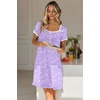 image:imageEkouaer Nightgowns for Women Short Sleeve Night Gowns Button Sleep Shirts  Short Sleeve Moo Moos with Pockets Lace Trim Sleep Dress Ruffles Night Dress Sweet Sleepwear Daily Sleep Garden DatePurpleblue Flowers