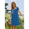 image:imageEkouaer Nightgowns for Women Short Sleeve Night Gowns Button Sleep Shirts  Short Sleeve Moo Moos with Pockets Lace Trim Sleep Dress Ruffles Night Dress Sweet Sleepwear Daily Sleep Garden DateBlue Dog Footprints