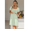 image:imageEkouaer Nightgowns for Women Short Sleeve Night Gowns Button Sleep Shirts  Short Sleeve Moo Moos with Pockets Lace Trim Sleep Dress Ruffles Night Dress Sweet Sleepwear Daily Sleep Garden DateLight Green