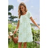image:imageEkouaer Nightgowns for Women Short Sleeve Night Gowns Button Sleep Shirts  Short Sleeve Moo Moos with Pockets Lace Trim Sleep Dress Ruffles Night Dress Sweet Sleepwear Daily Sleep Garden DateGreen Flowers
