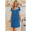image:imageEkouaer Nightgowns for Women Short Sleeve Night Gowns Button Sleep Shirts  Short Sleeve Moo Moos with Pockets Lace Trim Sleep Dress Ruffles Night Dress Sweet Sleepwear Daily Sleep Garden DateBlue Dog Footprints