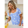 image:imageEkouaer Nightgowns for Women Short Sleeve Night Gowns Button Sleep Shirts  Short Sleeve Moo Moos with Pockets Lace Trim Sleep Dress Ruffles Night Dress Sweet Sleepwear Daily Sleep Garden DateBlue Pigeon