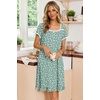 image:imageEkouaer Nightgowns for Women Short Sleeve Night Gowns Button Sleep Shirts  Short Sleeve Moo Moos with Pockets Lace Trim Sleep Dress Ruffles Night Dress Sweet Sleepwear Daily Sleep Garden DateGreen Floral
