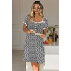 image:imageEkouaer Nightgowns for Women Short Sleeve Night Gowns Button Sleep Shirts  Short Sleeve Moo Moos with Pockets Lace Trim Sleep Dress Ruffles Night Dress Sweet Sleepwear Daily Sleep Garden DateBlack Floral