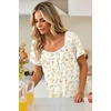 image:imageEkouaer Nightgowns for Women Short Sleeve Night Gowns Button Sleep Shirts  Short Sleeve Moo Moos with Pockets Lace Trim Sleep Dress Ruffles Night Dress Sweet Sleepwear Daily Sleep Garden DateYellow Flowers