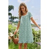 image:imageEkouaer Nightgowns for Women Short Sleeve Night Gowns Button Sleep Shirts  Short Sleeve Moo Moos with Pockets Lace Trim Sleep Dress Ruffles Night Dress Sweet Sleepwear Daily Sleep Garden DateGreen Floral