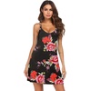 image:imageEkouaer Nightgowns for Women Sleeveless Nighties Sexy V Neck Sleep Dress  Chemise Sleep Shirt Racerback Night Shirt Cami Sleepwear Soft Nighty Night Dress Summer Date Night Seaside BeachBlack Red Floral