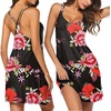 image:imageEkouaer Nightgowns for Women Sleeveless Nighties Sexy V Neck Sleep Dress  Chemise Sleep Shirt Racerback Night Shirt Cami Sleepwear Soft Nighty Night Dress Summer Date Night Seaside BeachBlack Red Floral