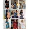 image:imageEkouaer Pajamas for Womens Set 2 Piece Soft Sleepwear Chest Pocket  Comfy Pjs Casual Lounge Set Short Sleeve Tops and Drawstring Shorts Loungewear for Spring Summer Fall WinterPurple Stars