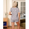image:imageEkouaer Pajamas for Womens Set 2 Piece Soft Sleepwear Chest Pocket  Comfy Pjs Casual Lounge Set Short Sleeve Tops and Drawstring Shorts Loungewear for Spring Summer Fall WinterPink Stars