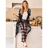 image:imageEkouaer Robes For Women Zipper Bathrobe Short Sleeve Duster With Pockets  Zipper Front House Coat Lightweight Sleepwear Plus Size Loungewear Ladies Nightgown for Mother Postoperative Gown SleepBlack Sakura