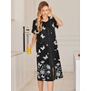 image:imageEkouaer Robes For Women Zipper Bathrobe Short Sleeve Duster With Pockets  Zipper Front House Coat Lightweight Sleepwear Plus Size Loungewear Ladies Nightgown for Mother Postoperative Gown SleepPat9