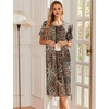 image:imageEkouaer Robes For Women Zipper Bathrobe Short Sleeve Duster With Pockets  Zipper Front House Coat Lightweight Sleepwear Plus Size Loungewear Ladies Nightgown for Mother Postoperative Gown SleepBrown Leopard Print