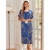image:imageEkouaer Robes For Women Zipper Bathrobe Short Sleeve Duster With Pockets  Zipper Front House Coat Lightweight Sleepwear Plus Size Loungewear Ladies Nightgown for Mother Postoperative Gown SleepAleaf Print
