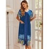 image:imageEkouaer Robes For Women Zipper Bathrobe Short Sleeve Duster With Pockets  Zipper Front House Coat Lightweight Sleepwear Plus Size Loungewear Ladies Nightgown for Mother Postoperative Gown SleepPat10