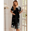 image:imageEkouaer Robes For Women Zipper Bathrobe Short Sleeve Duster With Pockets  Zipper Front House Coat Lightweight Sleepwear Plus Size Loungewear Ladies Nightgown for Mother Postoperative Gown SleepBlack Butterfly Gradient