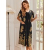 image:imageEkouaer Robes For Women Zipper Bathrobe Short Sleeve Duster With Pockets  Zipper Front House Coat Lightweight Sleepwear Plus Size Loungewear Ladies Nightgown for Mother Postoperative Gown SleepPat11