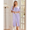 image:imageEkouaer Robes For Women Zipper Bathrobe Short Sleeve Duster With Pockets  Zipper Front House Coat Lightweight Sleepwear Plus Size Loungewear Ladies Nightgown for Mother Postoperative Gown SleepPat12