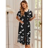 image:imageEkouaer Robes For Women Zipper Bathrobe Short Sleeve Duster With Pockets  Zipper Front House Coat Lightweight Sleepwear Plus Size Loungewear Ladies Nightgown for Mother Postoperative Gown SleepPat9