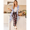 image:imageEkouaer Robes For Women Zipper Bathrobe Short Sleeve Duster With Pockets  Zipper Front House Coat Lightweight Sleepwear Plus Size Loungewear Ladies Nightgown for Mother Postoperative Gown SleepPurple Watercolor Flowers