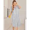 image:imageEkouaer Robes For Women Zipper Bathrobe Short Sleeve Duster With Pockets  Zipper Front House Coat Lightweight Sleepwear Plus Size Loungewear Ladies Nightgown for Mother Postoperative Gown SleepAwhite