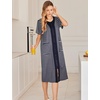 image:imageEkouaer Robes For Women Zipper Bathrobe Short Sleeve Duster With Pockets  Zipper Front House Coat Lightweight Sleepwear Plus Size Loungewear Ladies Nightgown for Mother Postoperative Gown SleepNavy Blue