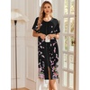 image:imageEkouaer Robes For Women Zipper Bathrobe Short Sleeve Duster With Pockets  Zipper Front House Coat Lightweight Sleepwear Plus Size Loungewear Ladies Nightgown for Mother Postoperative Gown SleepBlack Sakura